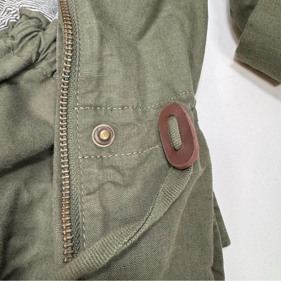 Loft Women's Drawstring Utility Jacket Size Small Petite SP Green Army Roll - Picture 5 of 8